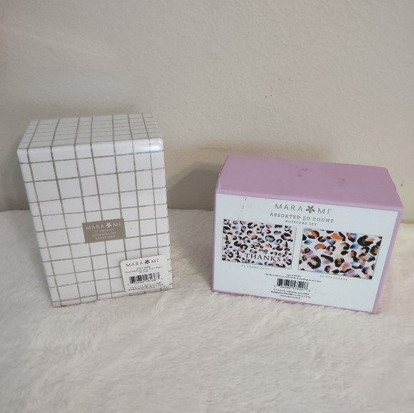 Thank You Cards Mara Mi 2 Sets 50 Count Each Blank Pink Animal/Gray Ribbon - Picture 2 of 5